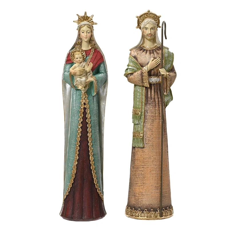 Maryja z Jezusem i Józefem - Szopka Bożonarodzeniowa -37 cm