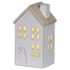 Biały ceramiczny domek z diodami LED 6,7x8,7x15,5cm wzór 2