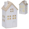 Biały ceramiczny domek z diodami LED 6,7x8,7x15,5cm