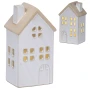 Biały ceramiczny domek z diodami LED 6,7x8,7x15,5cm