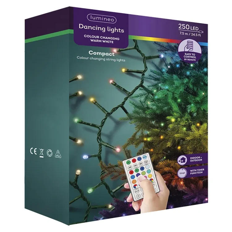 Lampki choinkowe COMPACT RGB - z pilotem sterującym