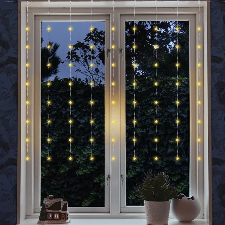 Kurtyna okienna z małymi diodami LED - 1,2x1,2 m zastosowanie