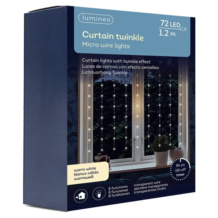 Kurtyna okienna z małymi diodami LED - 1,2x1,2 m pudełko