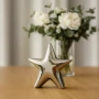 Srebrna Porcelanowa gwiazda - 9 cm
