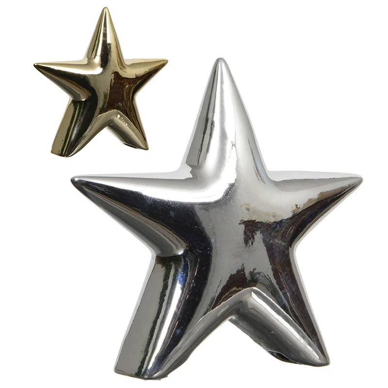 Porcelanowa gwiazda - 9 cm różne kolory