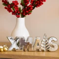 Porcelanowy SREBRNY napis XMAS 21 cm