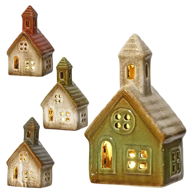 Kościół LED mix wzorów - Figurka dekoracyjna 13 cm