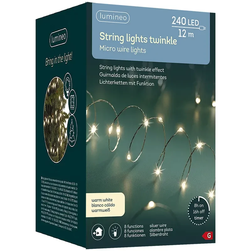 Łezki mikroLED Ciepły biały lampki choinkowe 5,95 m 240 LED
