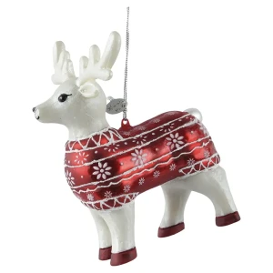Renifer - szklana zawieszka choinkowa 9,2x8,5x11,7 cm