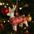 Renifer - szklana zawieszka choinkowa 9,2x8,5x11,7 cm