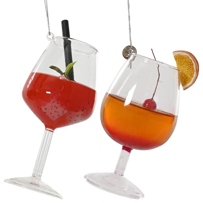 Szklane drinki - zawieszki choinkowe mix wzorów