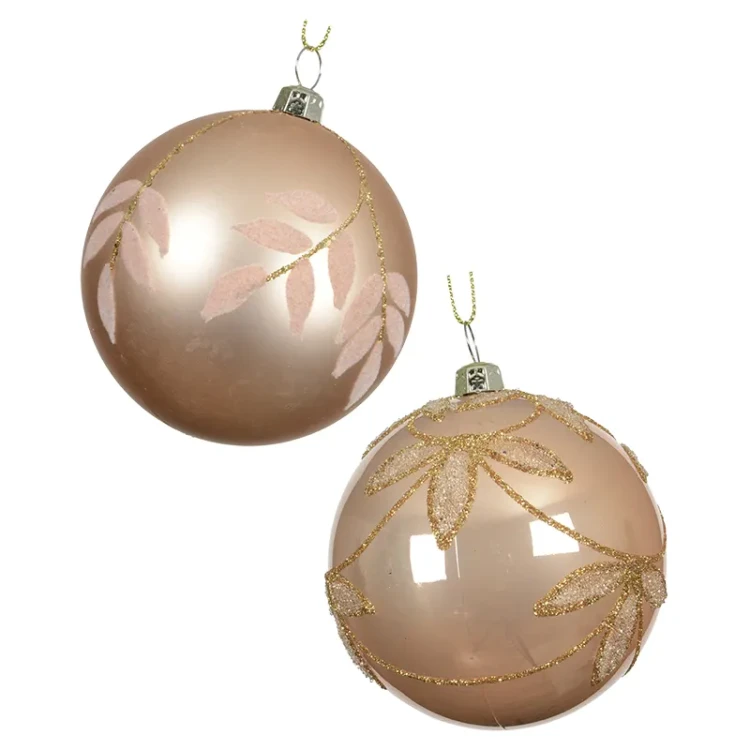 Brzoskwiniowe bombki choinkowe kpl. 12 szt. 8 cm