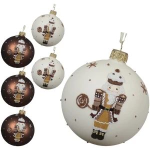 Dziadek do orzechów - szklane bombki choinkowe 8 cm 6 szt.