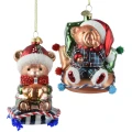 Misie - szklane zawieszki choinkowe 1 szt.
