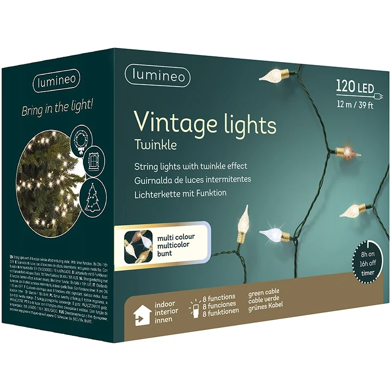 Lampki choinkowe żarówki PRL 120 LED