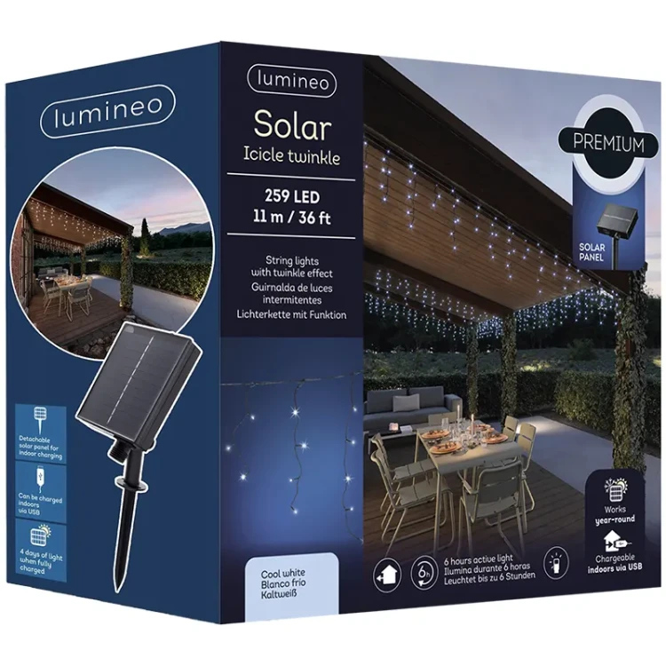 Kurtyna świetlana SOLARNA - 259 LED 11m Zimny biały fot.7