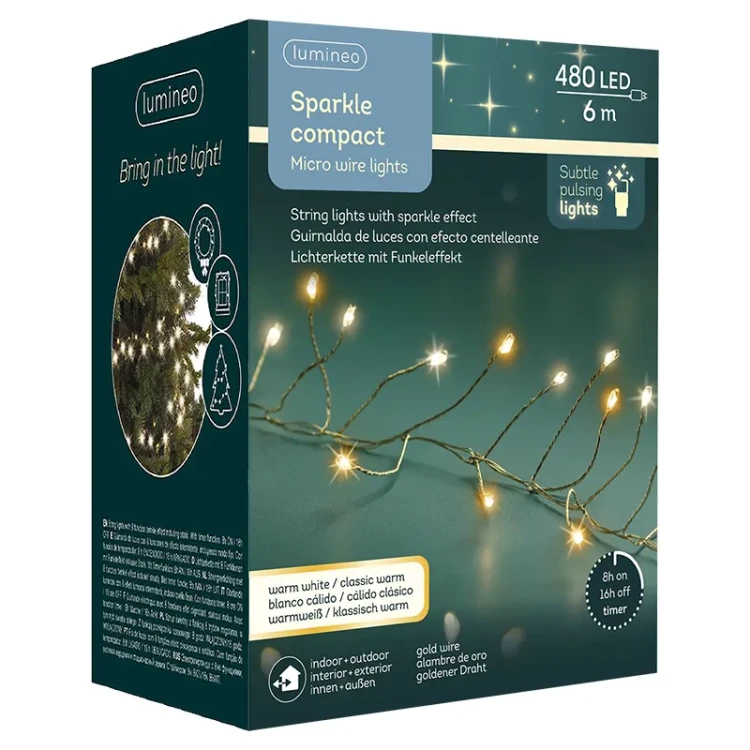 Światełka choinkowe SPARKLE COMPACT microLED 480LED 6m mix ciepły biały/klasyczny ciepły