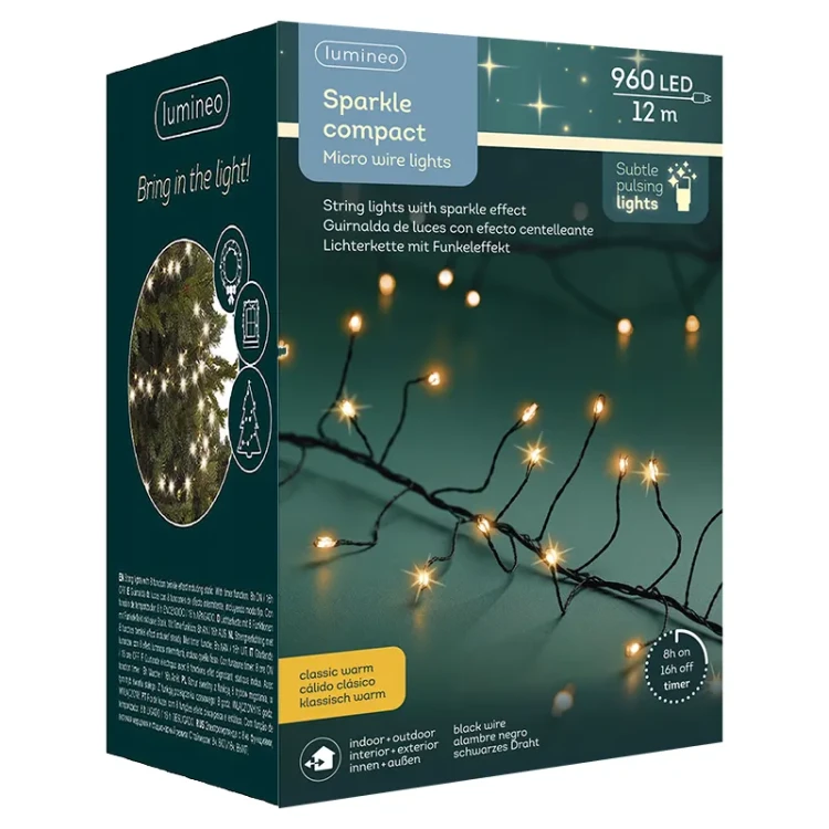 Światełka choinkowe SPARKLE COMPACT microLED 960LED 12m klasyczny ciepły