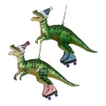 T-REX na rolkach - szklana zawieszka choinkowa 17 cm mix wzorów