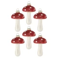Szklane muchomory - bombki choinkowe 9 cm 6 szt.