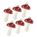Szklane muchomory - bombki choinkowe 9 cm 6 szt.