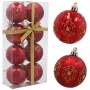 Plastikowe czerwone bombki choinkowe 6 cm kpl. 8 szt. ornament
