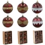 Plastikowe czerwone bombki choinkowe 7 cm kpl. 6 szt. 3 wzory