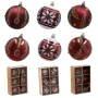Bordowe plastikowe bombki choinkowe - 8 cm kpl. 6 szt. 3 wzory