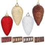 Plastikowe szyszki na choinkę 9 cm kpl. 4 szt. 4 kolory