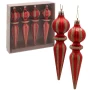 Plastikowe sople choinkowe 16 cm 4 szt. czerwone
