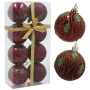 Bordowe plastikowe bombki choinkowe - 6 cm kpl. 8 szt. pawia dekoracja