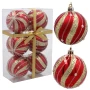 Czerwone plastikowe bombki choinkowe spirala - 7 cm kpl. 6 szt.