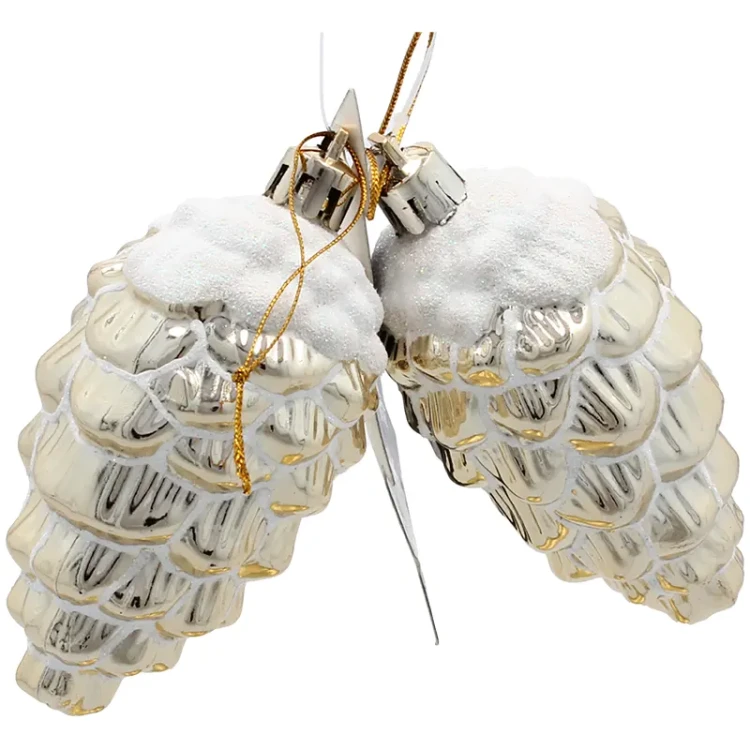 Małe szyszki złote kpl. 2 szt. 9 cm