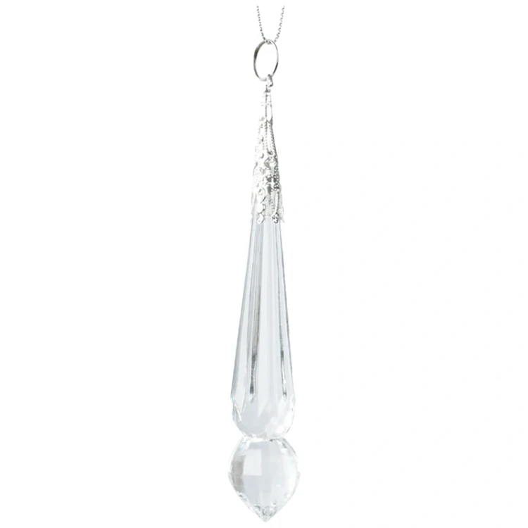 Szklane iryzowane sople choinkowe 12,5 cm fot 8