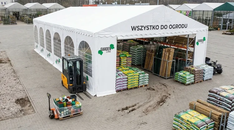 Hala magazynowa - Namiot handlowy, eventowy, gastronomiczny 6x12m H:460cm