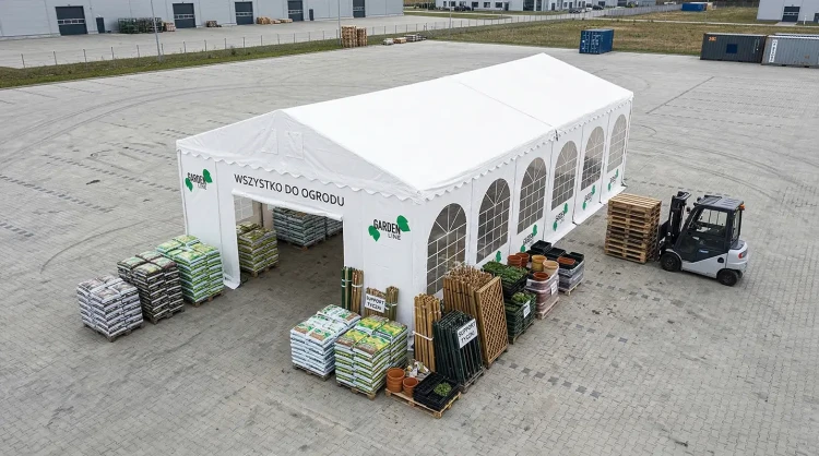 Hala magazynowa - Namiot handlowy, eventowy, gastronomiczny 6x12m H:460cm