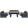 Aluminiowe Meble ogrodowe SKOPJE Zestaw wypoczynkowy sofa fotele stół