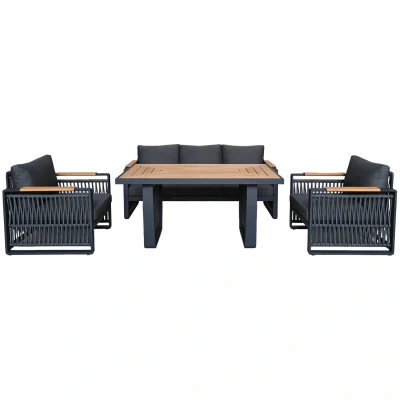 Aluminiowe Meble ogrodowe SKOPJE Zestaw wypoczynkowy sofa fotele stół