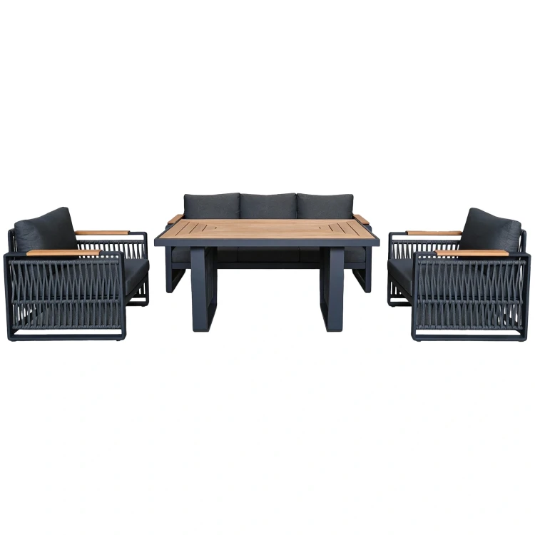 Aluminiowe Meble ogrodowe SKOPJE Zestaw wypoczynkowy sofa fotele stół