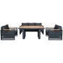 Aluminiowe Meble ogrodowe SKOPJE Zestaw wypoczynkowy sofa fotele stół