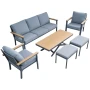 Aluminiowe Meble ogrodowe Zestaw wypoczynkowy sofa fotele stół pufa