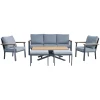 Aluminiowe Meble ogrodowe Zestaw wypoczynkowy sofa fotele stół pufa