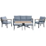 Aluminiowe Meble ogrodowe Zestaw wypoczynkowy sofa fotele stół pufa