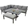 Aluminiowe meble ogrodowe zestaw wypoczynkowy stół sofa pufa