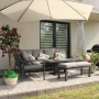 Aluminiowe meble ogrodowe zestaw wypoczynkowy stół sofa pufa