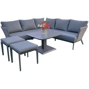 Narożny zestaw mebli ogrodowych TALLINN z aluminium