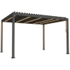 Szara aluminiowa pergola ogrodowa z oświetleniem LED 3x4x2,5M