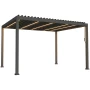 Szara aluminiowa pergola ogrodowa z oświetleniem LED 3x4x2,5M