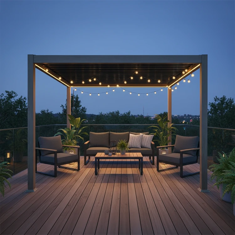 Pergola aluminiowa do ogrodu drewnopodobna 3x4x2,5m