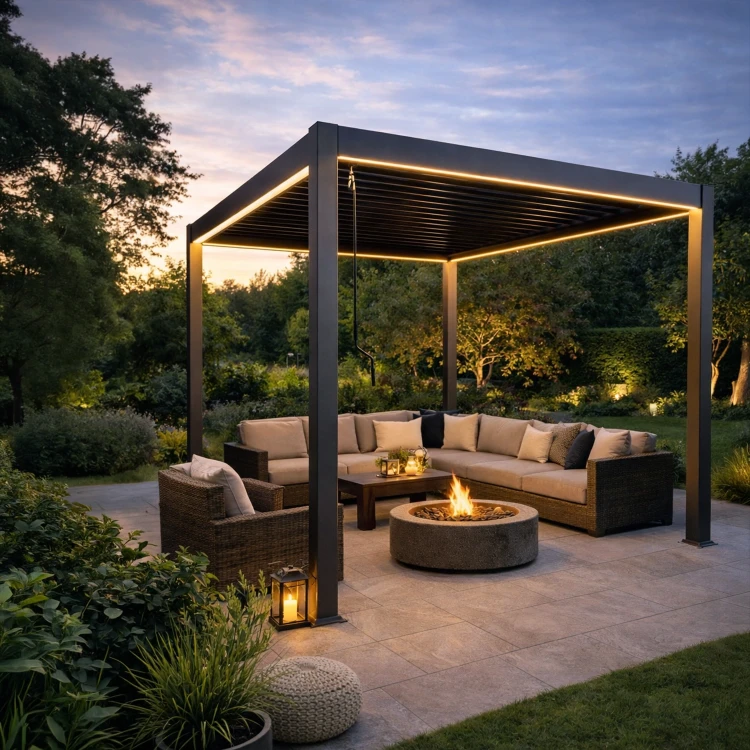 Pergola aluminiowa do ogrodu drewnopodobna 3x4x2,5m